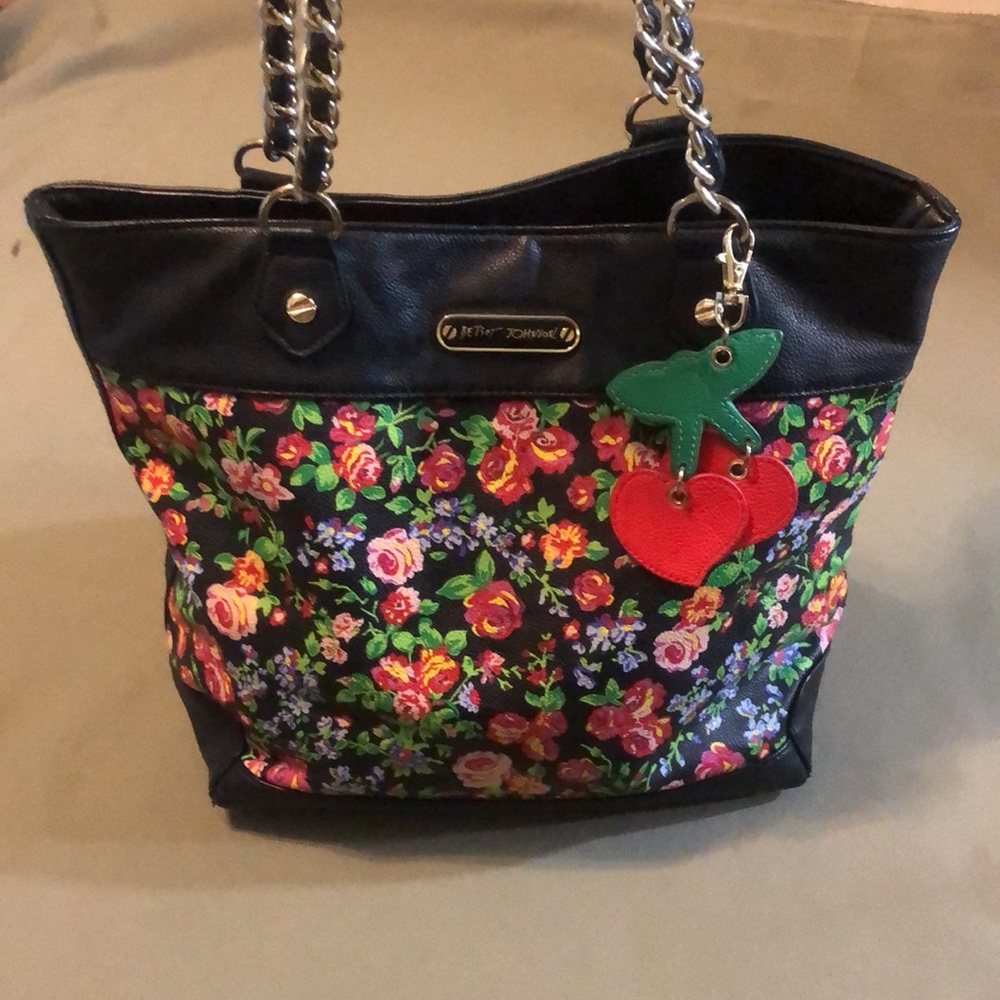 BETSEY Johnson floral print, Chain straps, Shoulders Bag